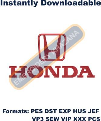 Honda car logo DOWNLOAD embroidery design